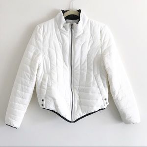 NWT Spanner White Quilted Jacket Pockets S